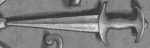 Ганс Гольбейн Младший, кинжал (фрагмент эскиза герба базельских оружейников), 1520 г.