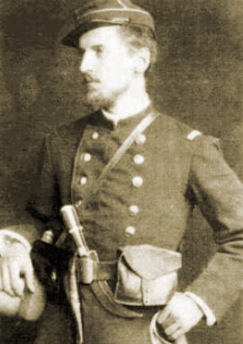 2-й лейтенант Хосе Херрера Гандарильяс с корво на поясе. Чили, 1879 г.