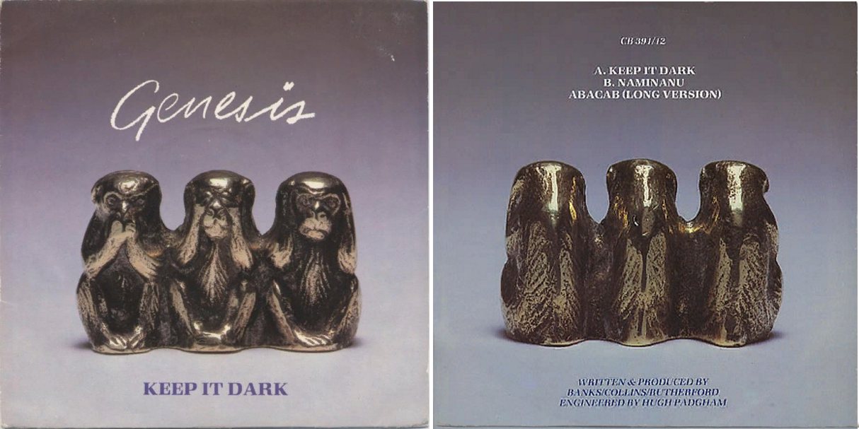 Лицевая и оборотная стороны обложки сингла «Keep It Dark»