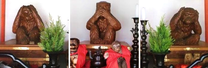 Статуи в зале трех обезьян