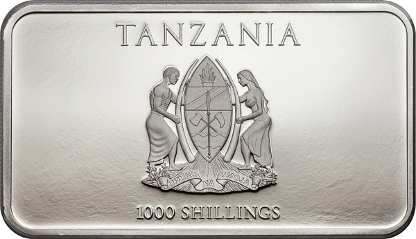 Аверс серебряной монеты с тремя обезьянами