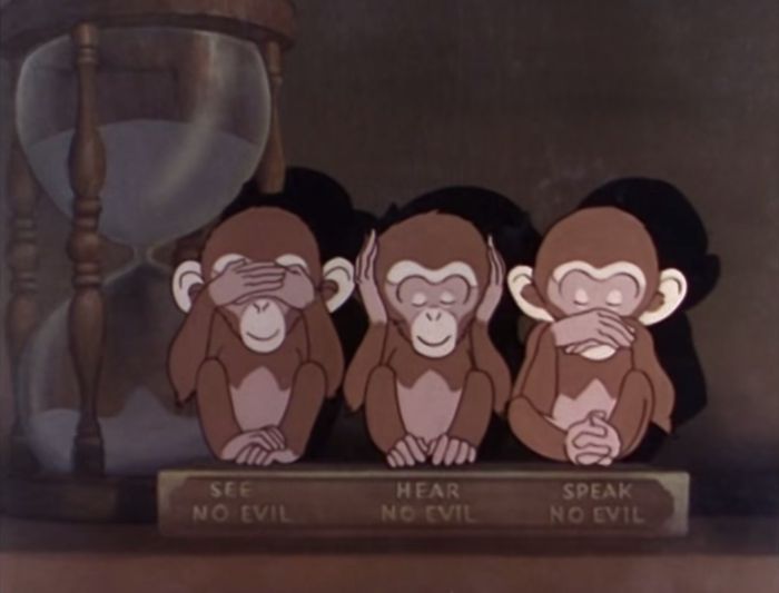 Три хорошие маленькие обезьяны — главные герои мультфильма «Pipe Dreams», США, 1938 г.