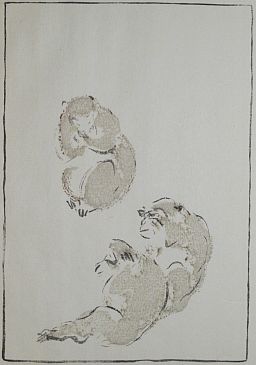 Японская гравюра с тремя обезьянами